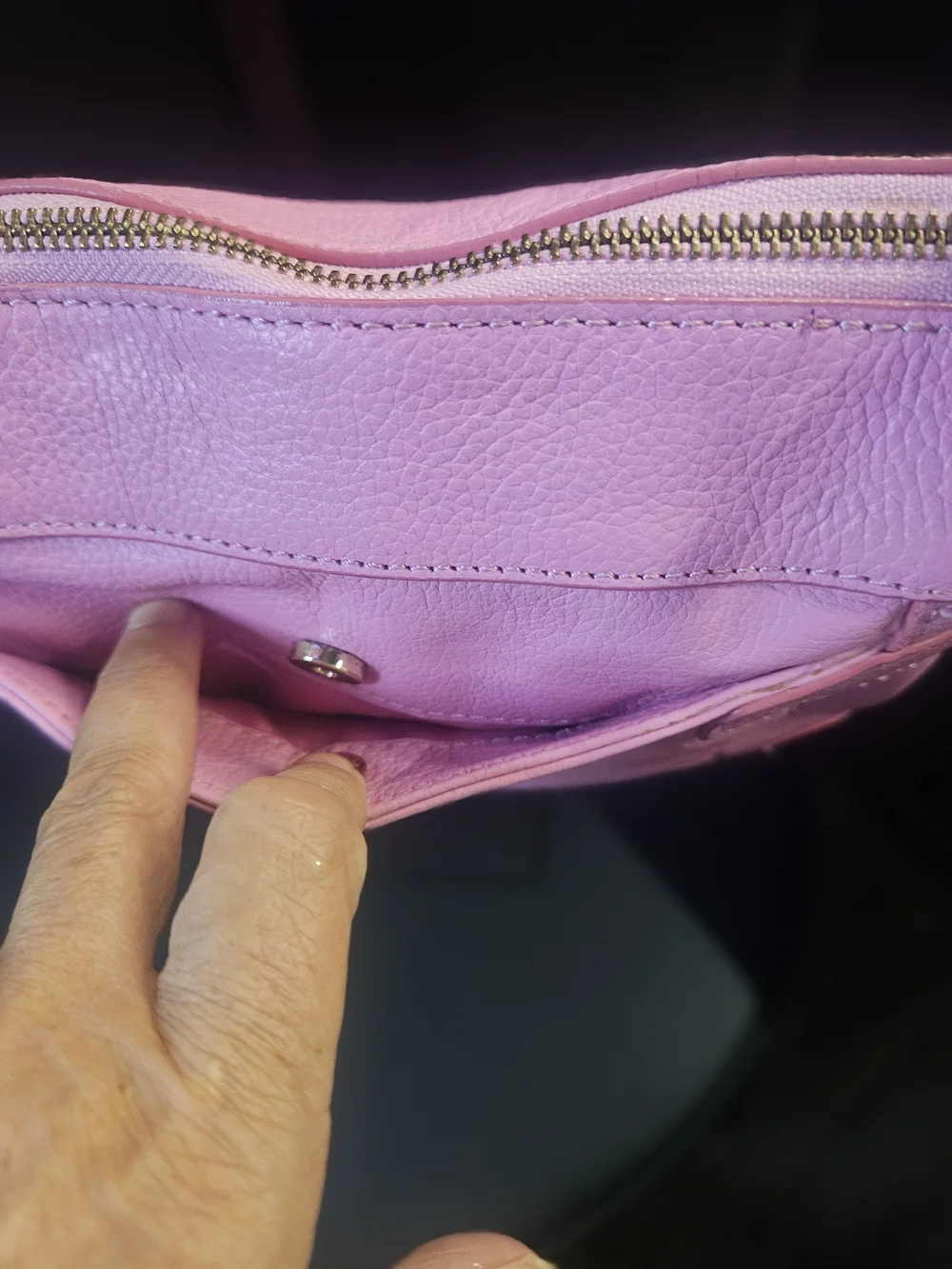 Isaac Mizrahi Live Pink Leather Crossbody Bag - Picture 8 of 10